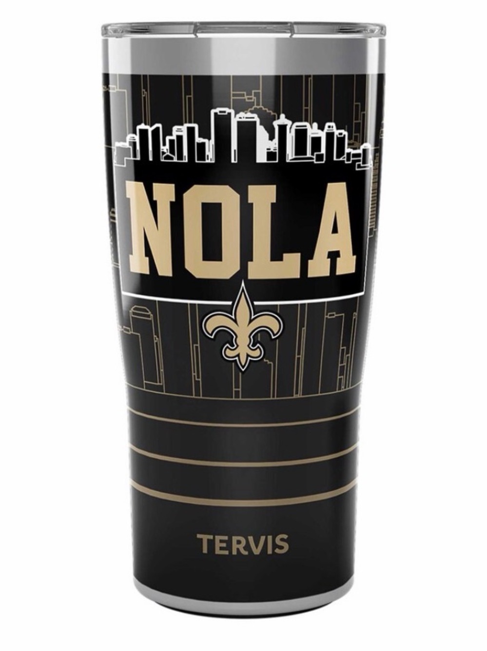 New Orleans Saints Tervis 20oz. Nola Slider Lid Stainless Steel Tumbler